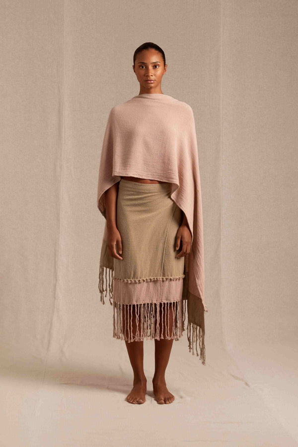 Kuntur Skirt Cotton Jute - Antique Rose / Sepia