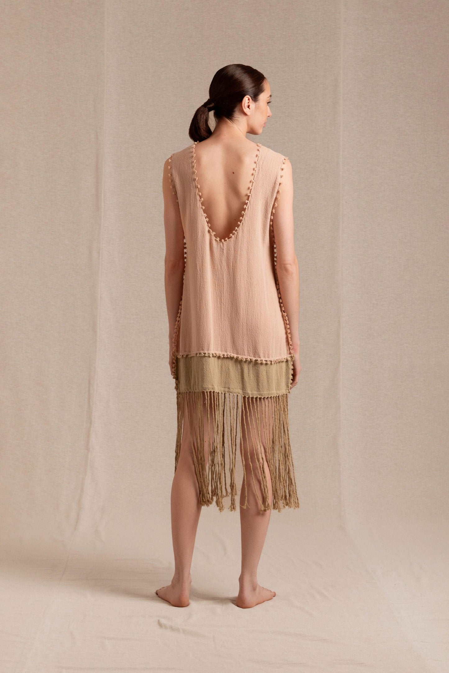 WARI DRESS - ANTIQUE ROSE / SEPIA TINT
