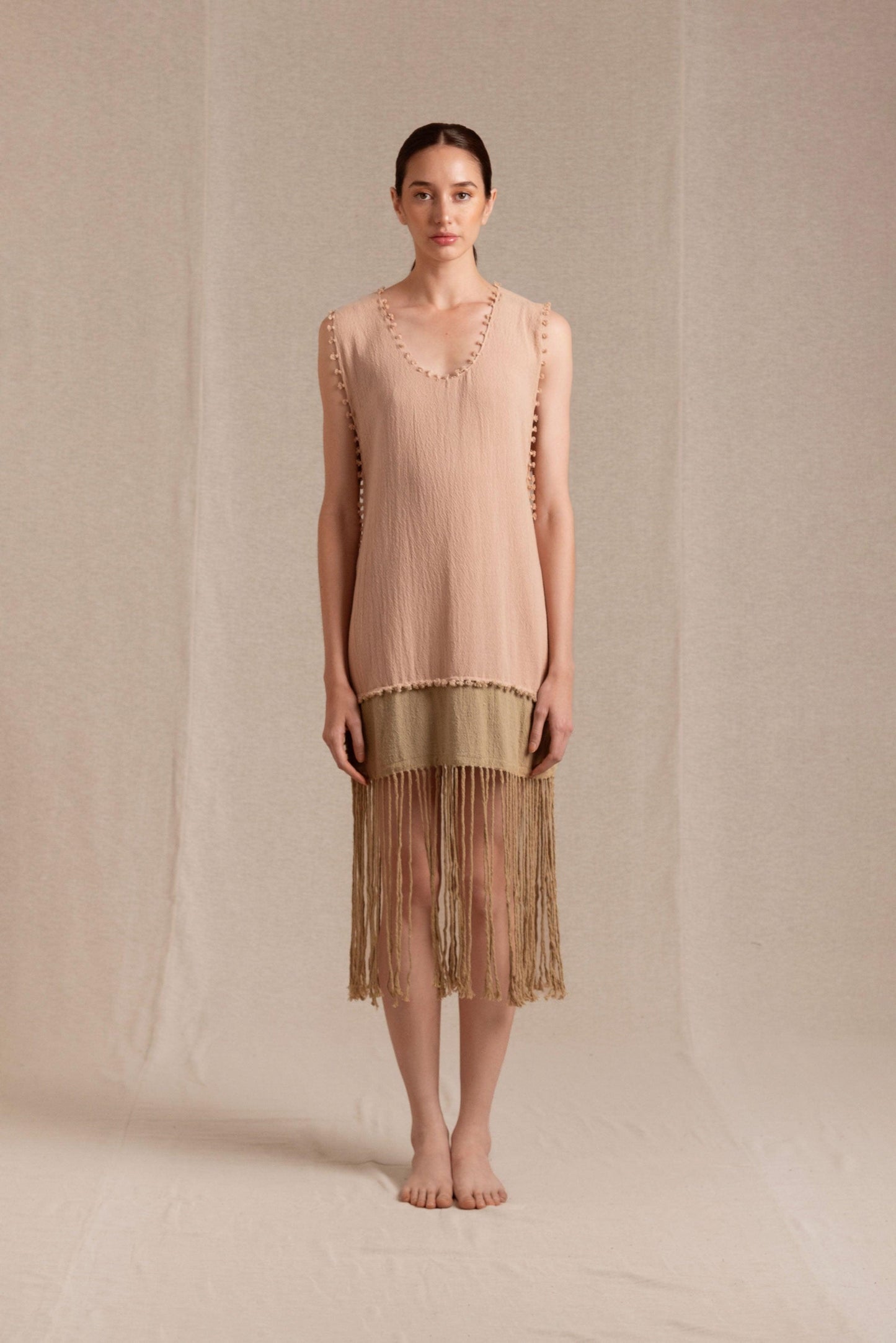 WARI DRESS - ANTIQUE ROSE / SEPIA TINT