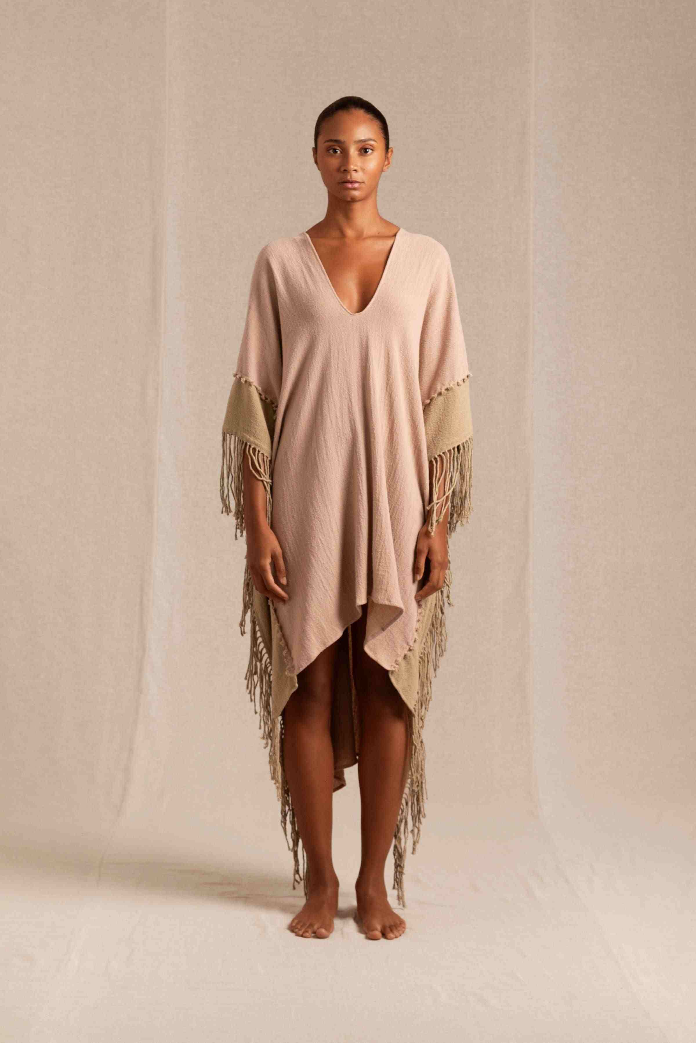 Wisa Dress Cotton Jute - Antique Rose / Sepia