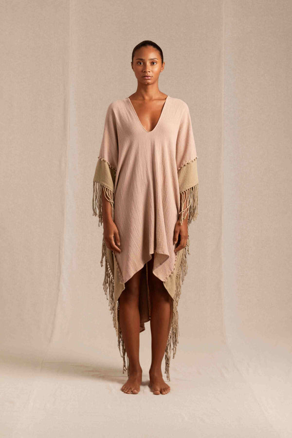Wisa Dress Cotton Jute - Antique Rose / Sepia