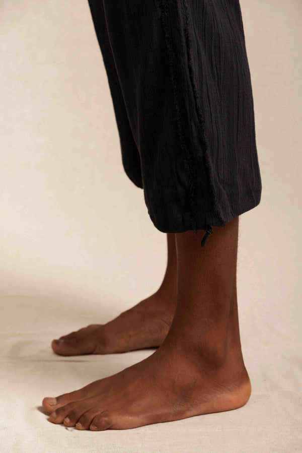 Wolpoch Pants Artisanal Cotton - Black