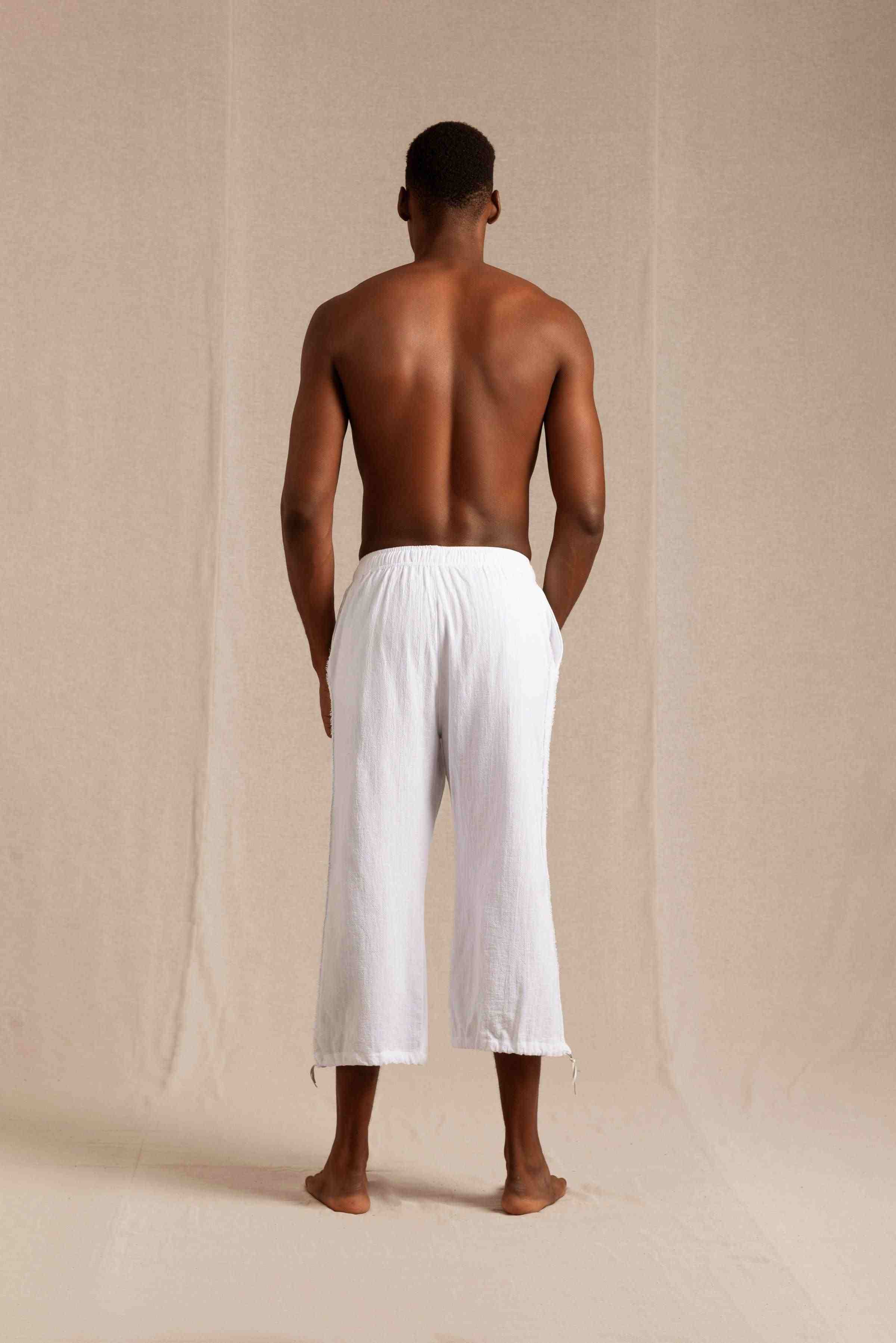Wolpoch Pants Artisanal Cotton - White