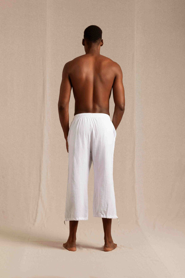 Wolpoch Pants Artisanal Cotton - White