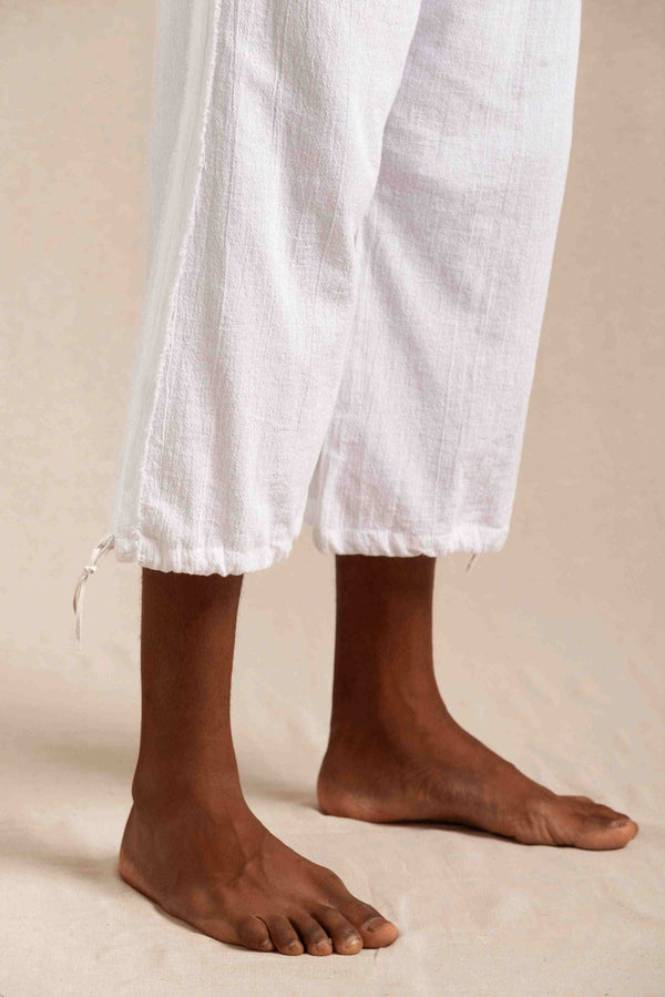 Wolpoch Pants Artisanal Cotton - White