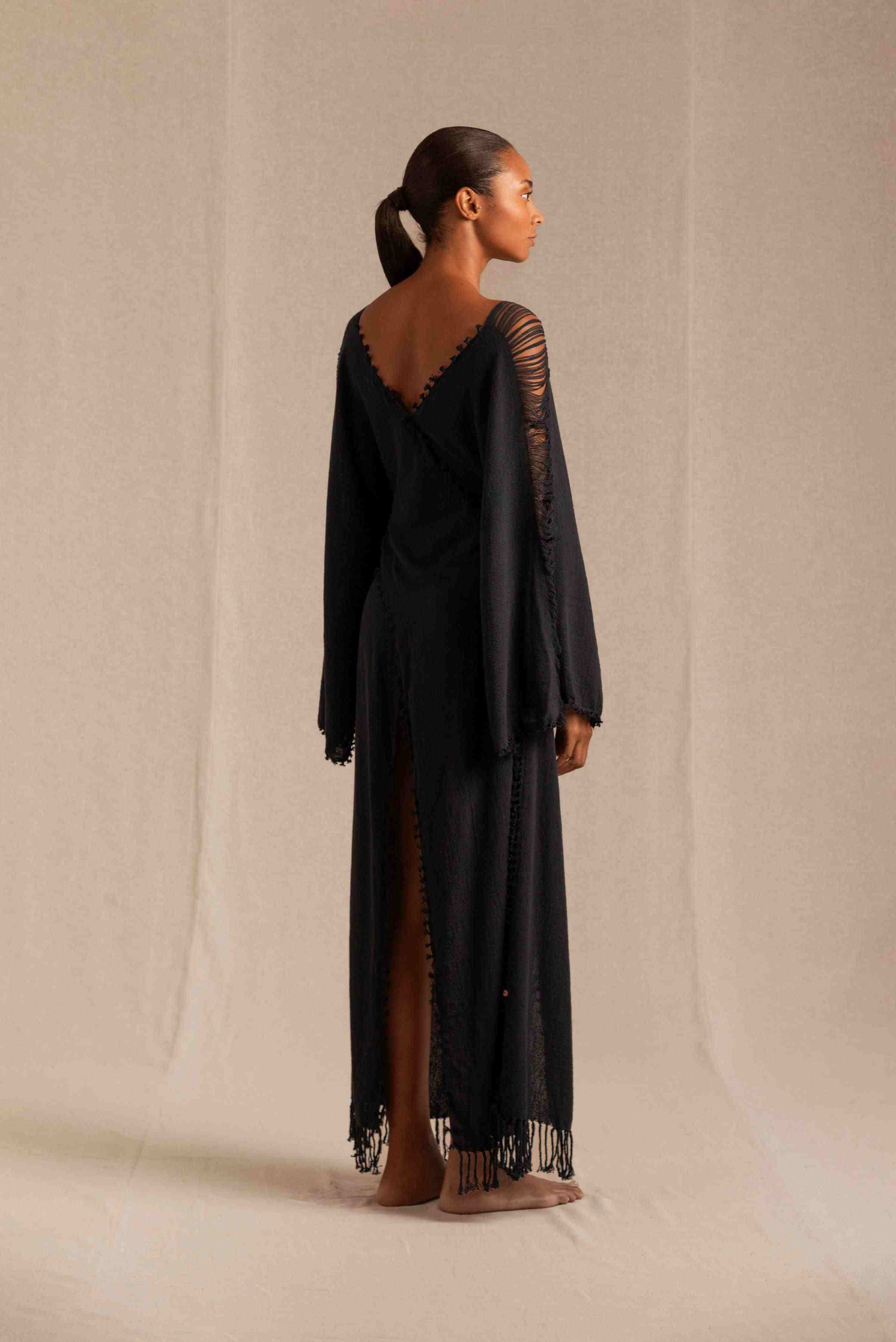 XAMAN EK SLEEVES DRESS - BLACK