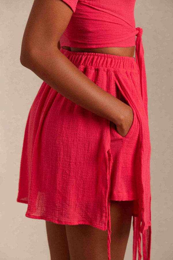 Xini Shorts Cotton Gauze - Virtual Pink