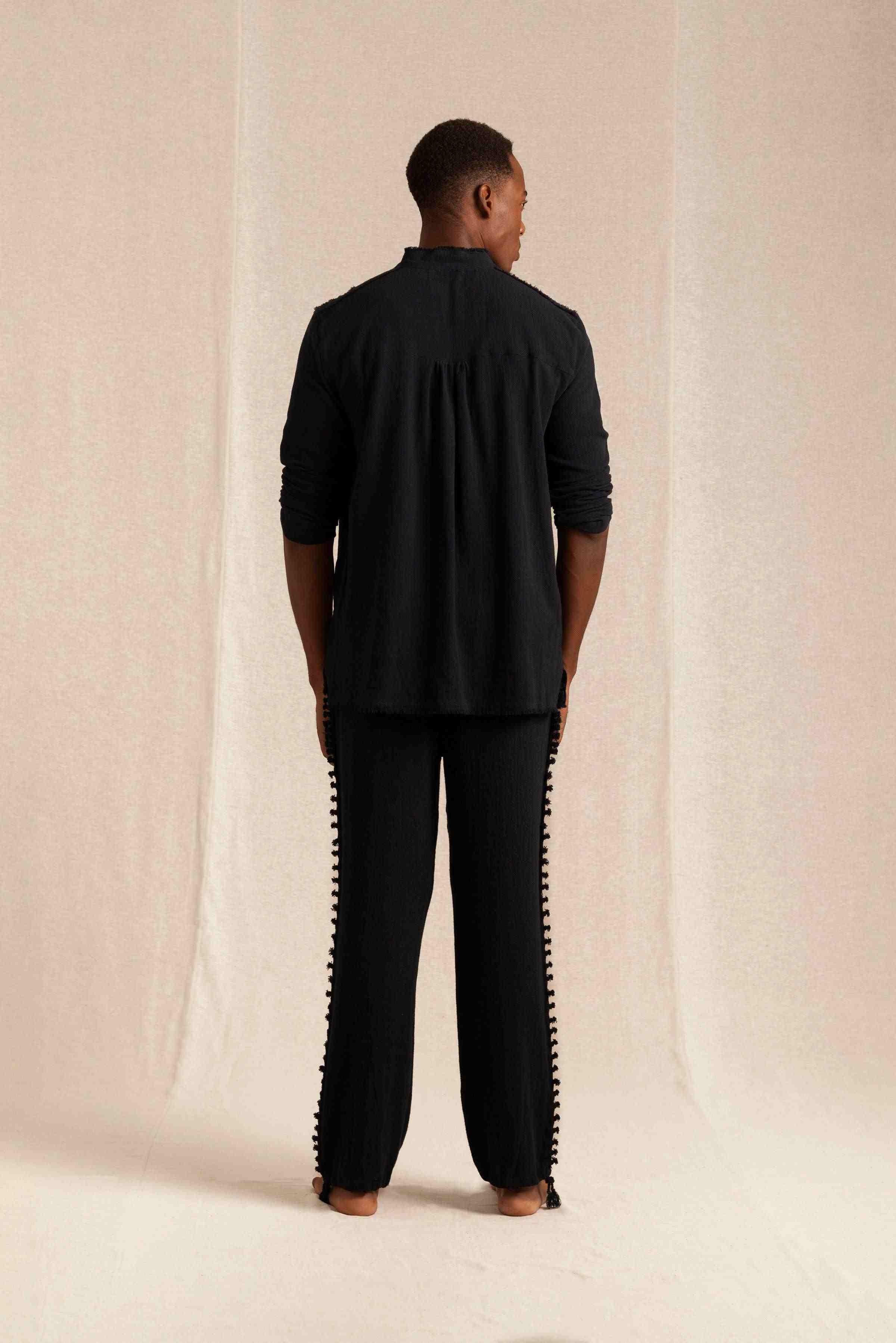 Xoo Shirt Cotton Jute - Black