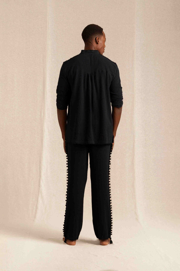 Xoo Shirt Cotton Jute - Black