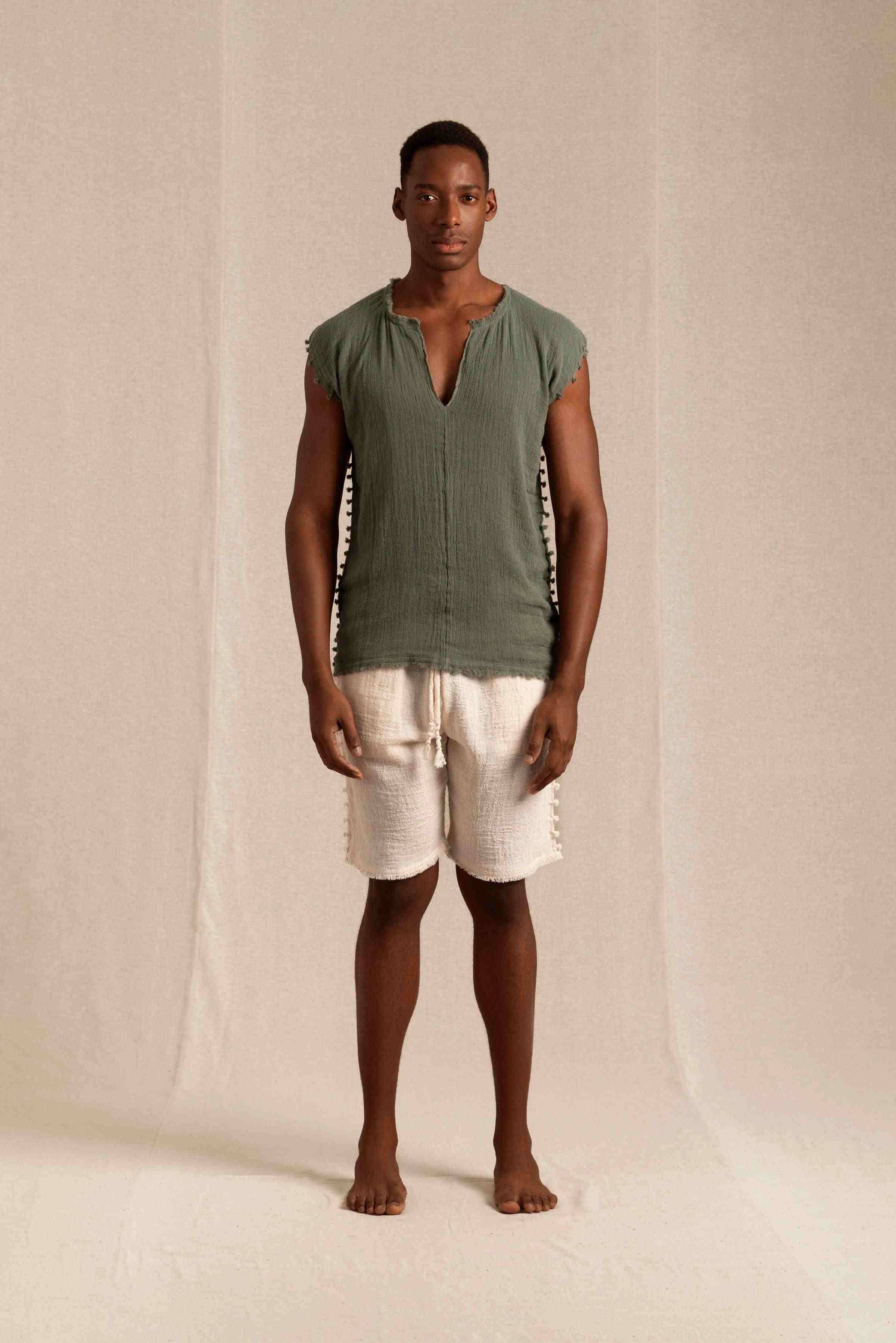 Xul Shirt Fine Cotton Gauze - Olive