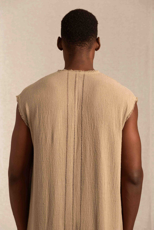 Yoc Vest Cotton Jute - Sepia