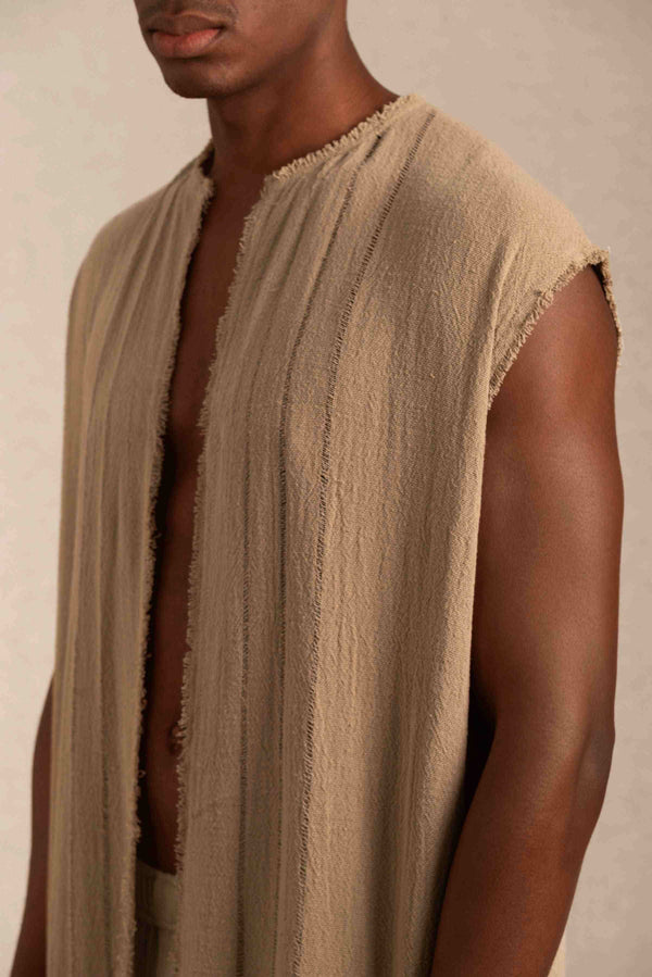 Yoc Vest Cotton Jute - Sepia