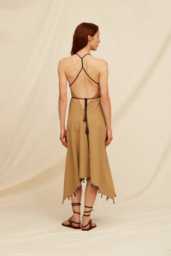 Aaklix Dress Artisanal Cotton - Sepia