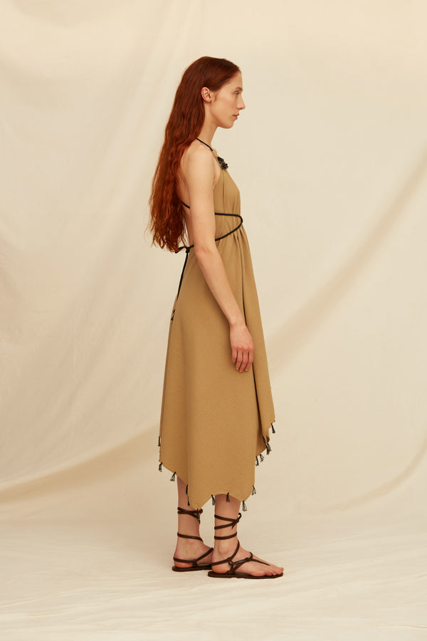 Aaklix Dress Artisanal Cotton - Sepia