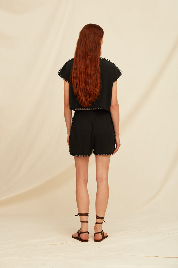 Acaxha Top Cotton Jute - Black