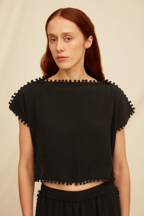 Acaxha Top Cotton Jute - Black