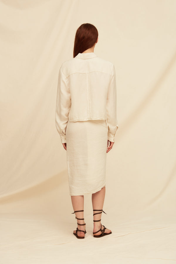 Aguyain Shirt Linen Cupro - Bone