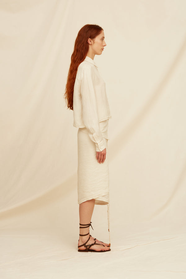 Aguyain Shirt Linen Cupro - Bone