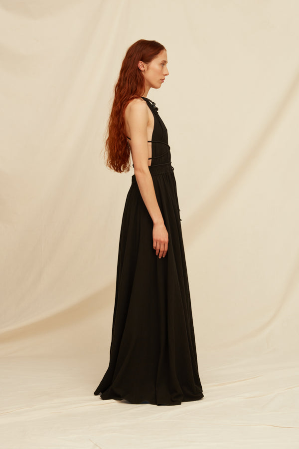 Batab Dress Artisanal Cotton - Black