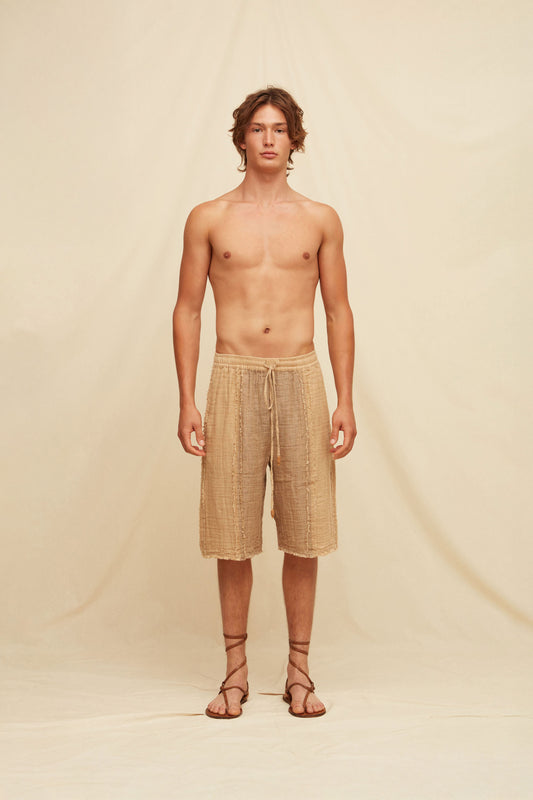 BEXNI LINES SHORTS - TAUPE / CLAY