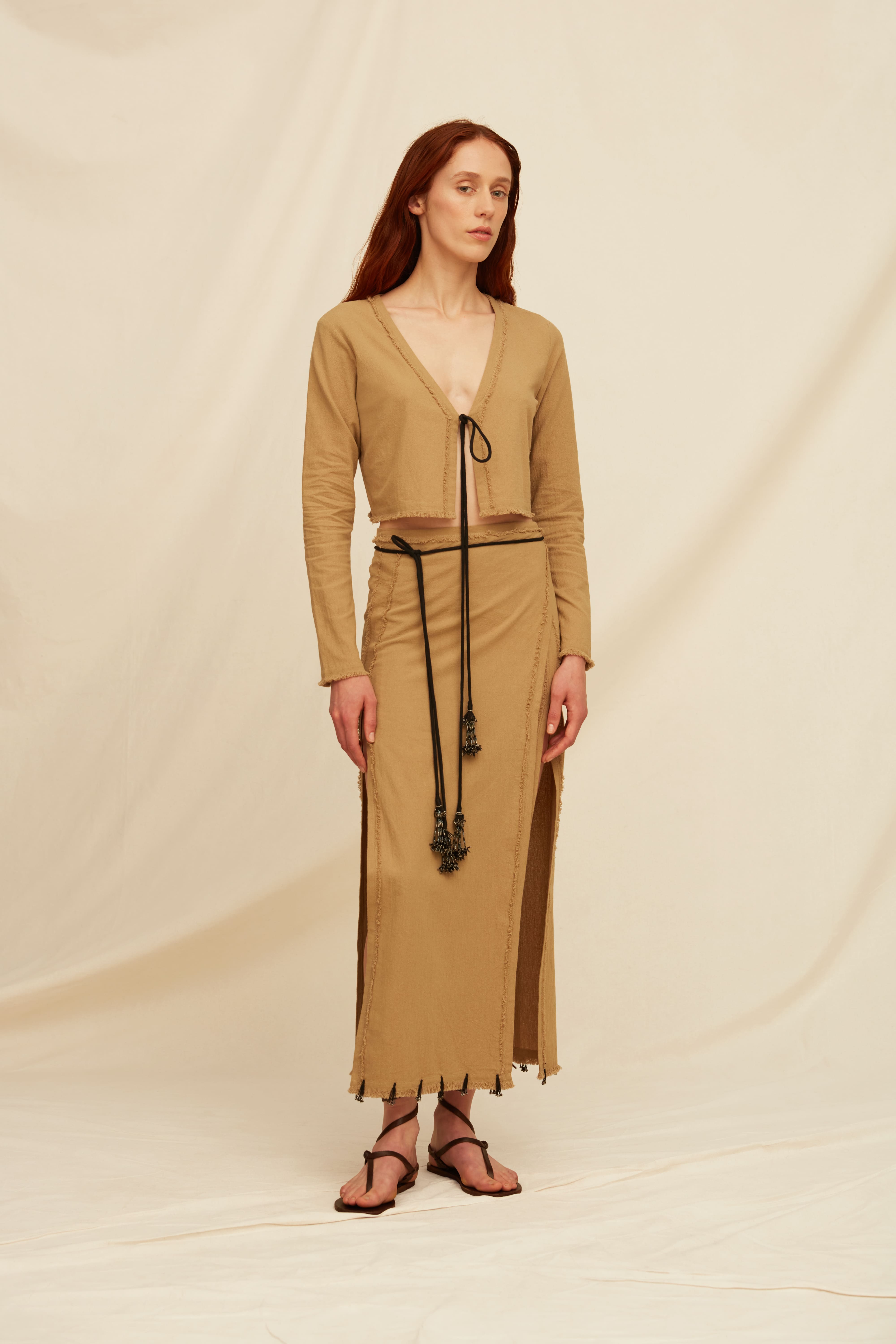 Busteek Top Artisanal Cotton - Sepia