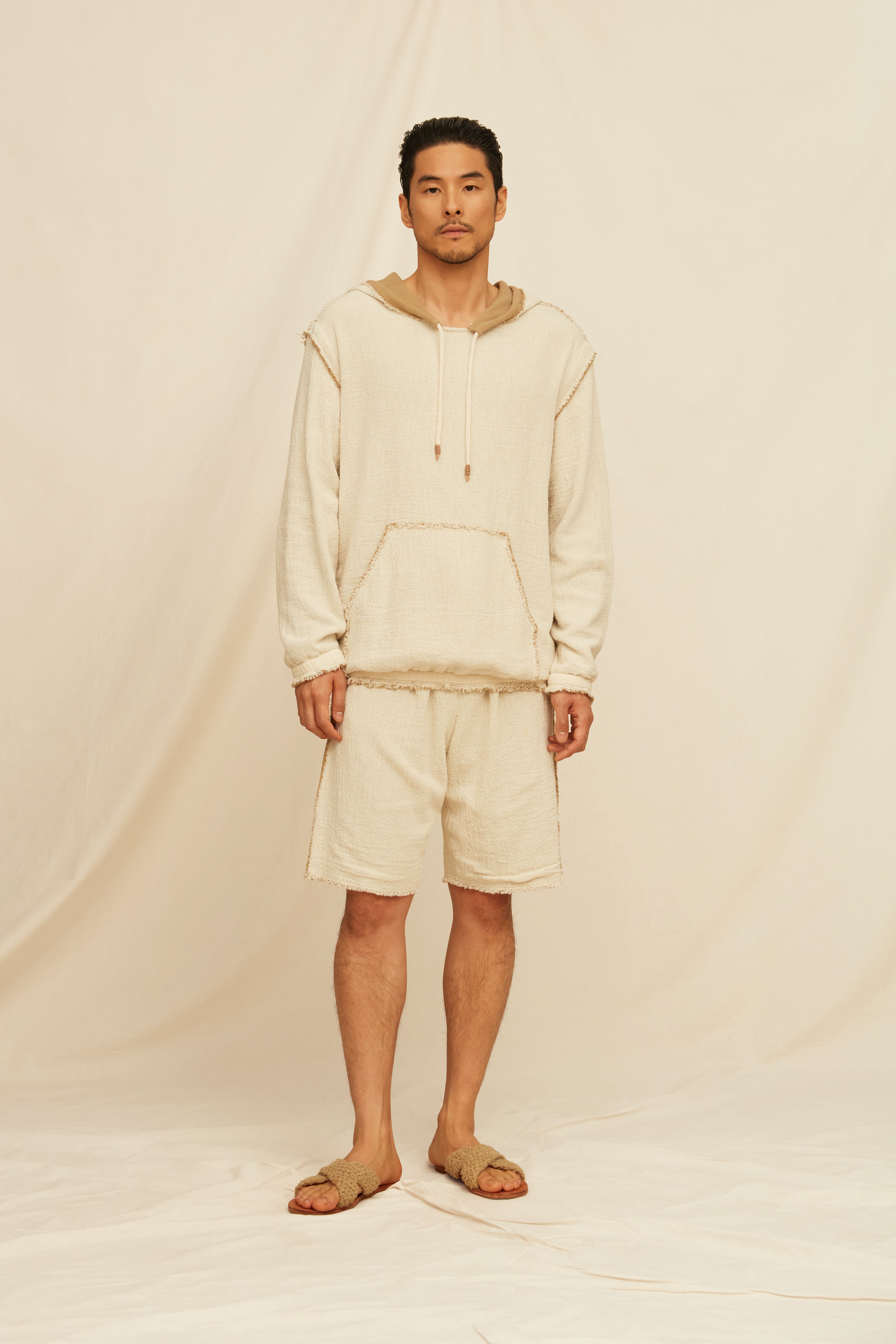 Chakatu Hooded Top Cotton Jute - Natural / Sepia