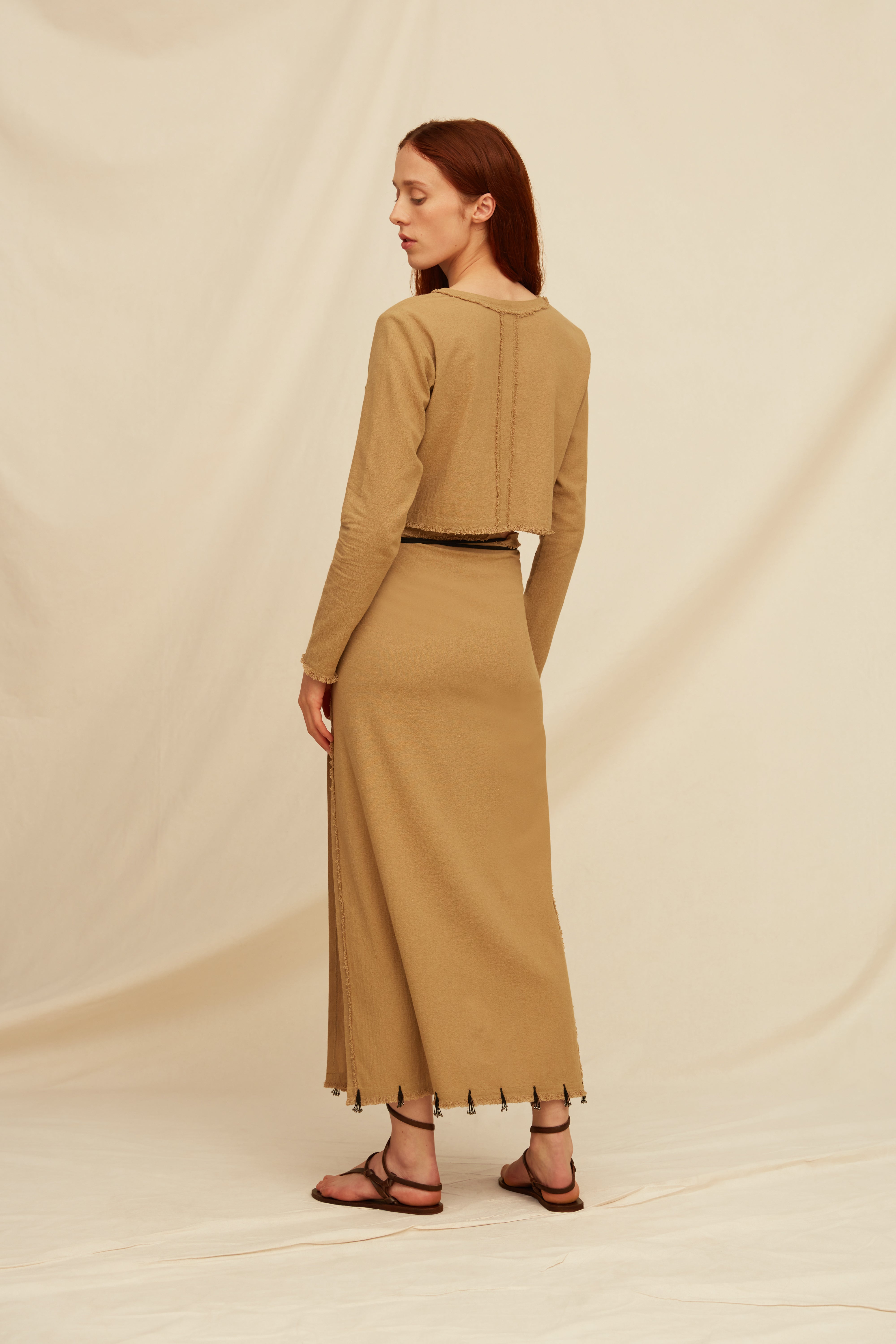 Busteek Top Artisanal Cotton - Sepia