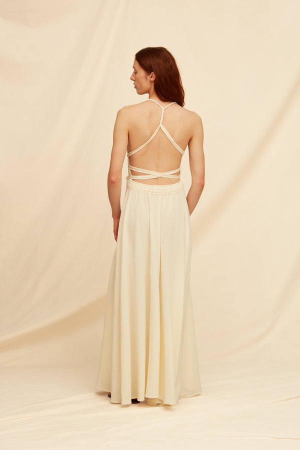 Hera Dress Artisanal Cotton - Natural