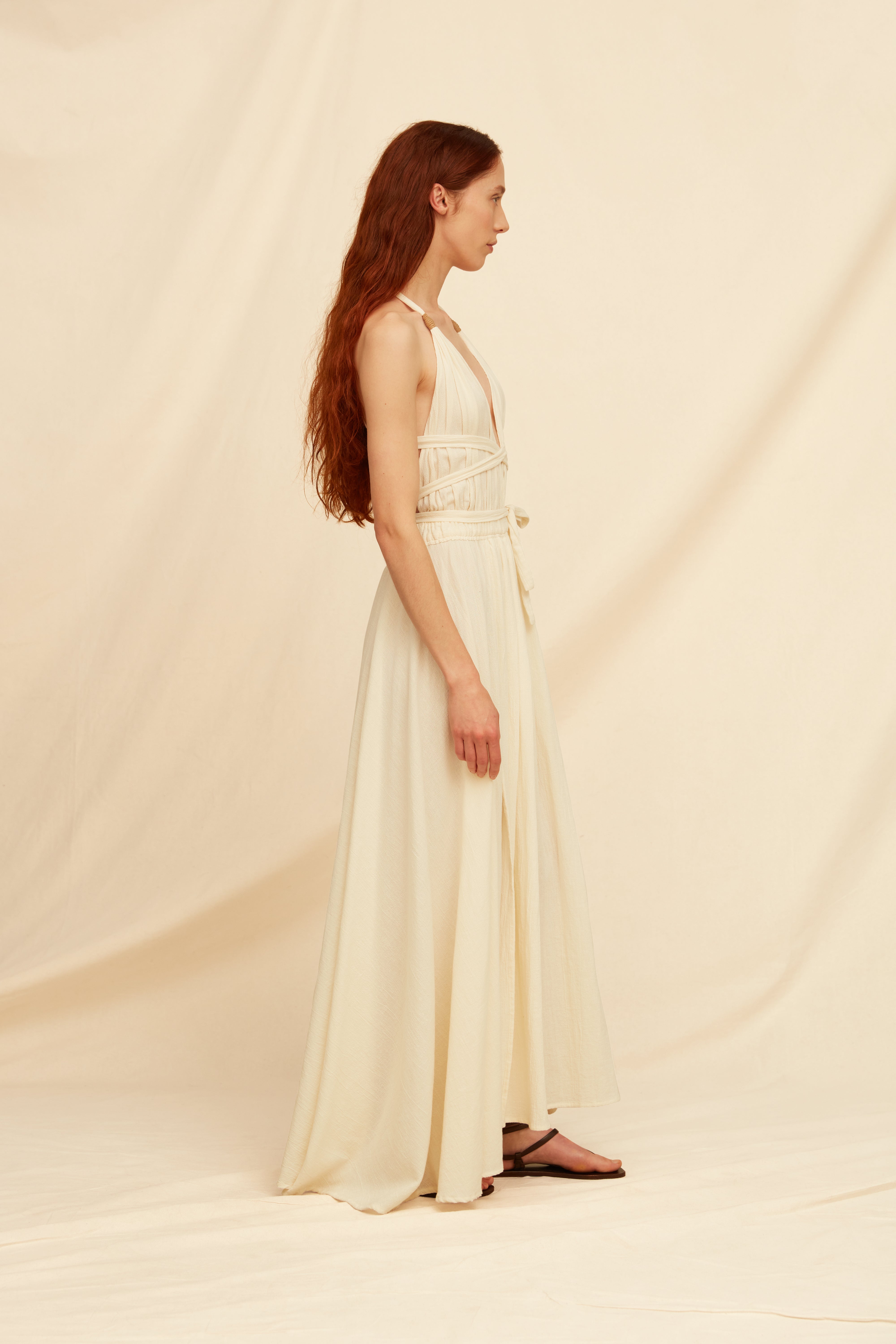 Hera Dress Artisanal Cotton - Natural