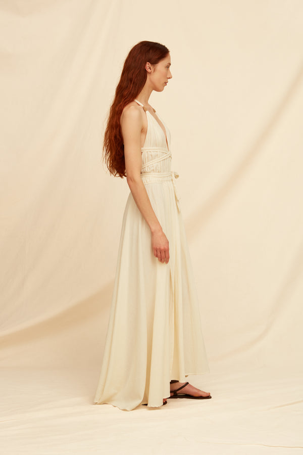 Hera Dress Artisanal Cotton - Natural