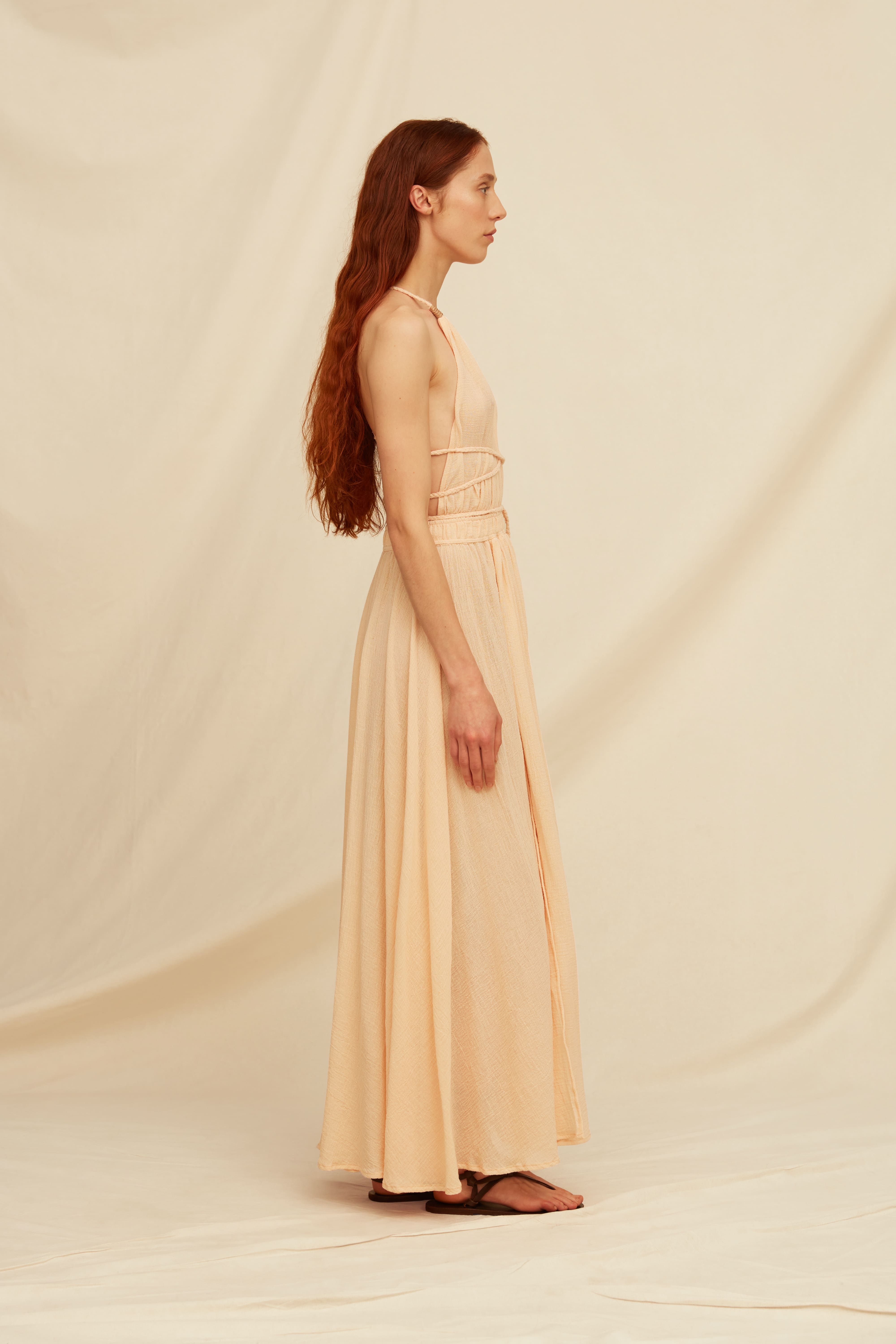 Hera Gauze Dress Cotton Gauze - Shell Pink