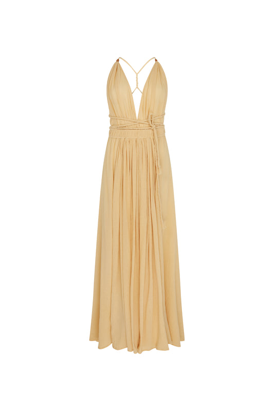 HERA GAUZE DRESS - STRAW