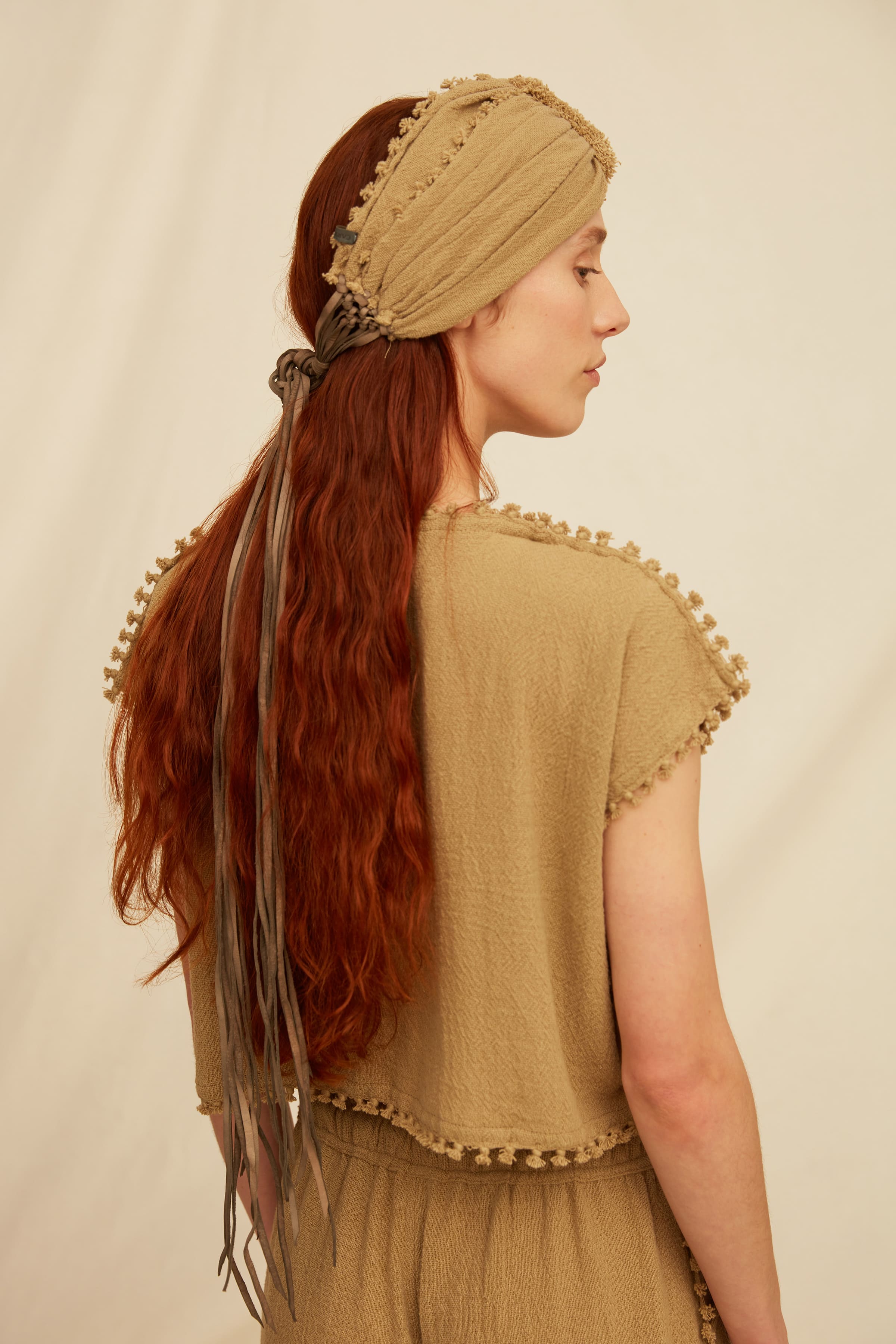 Ixcan Turban Cotton Jute - Sepia