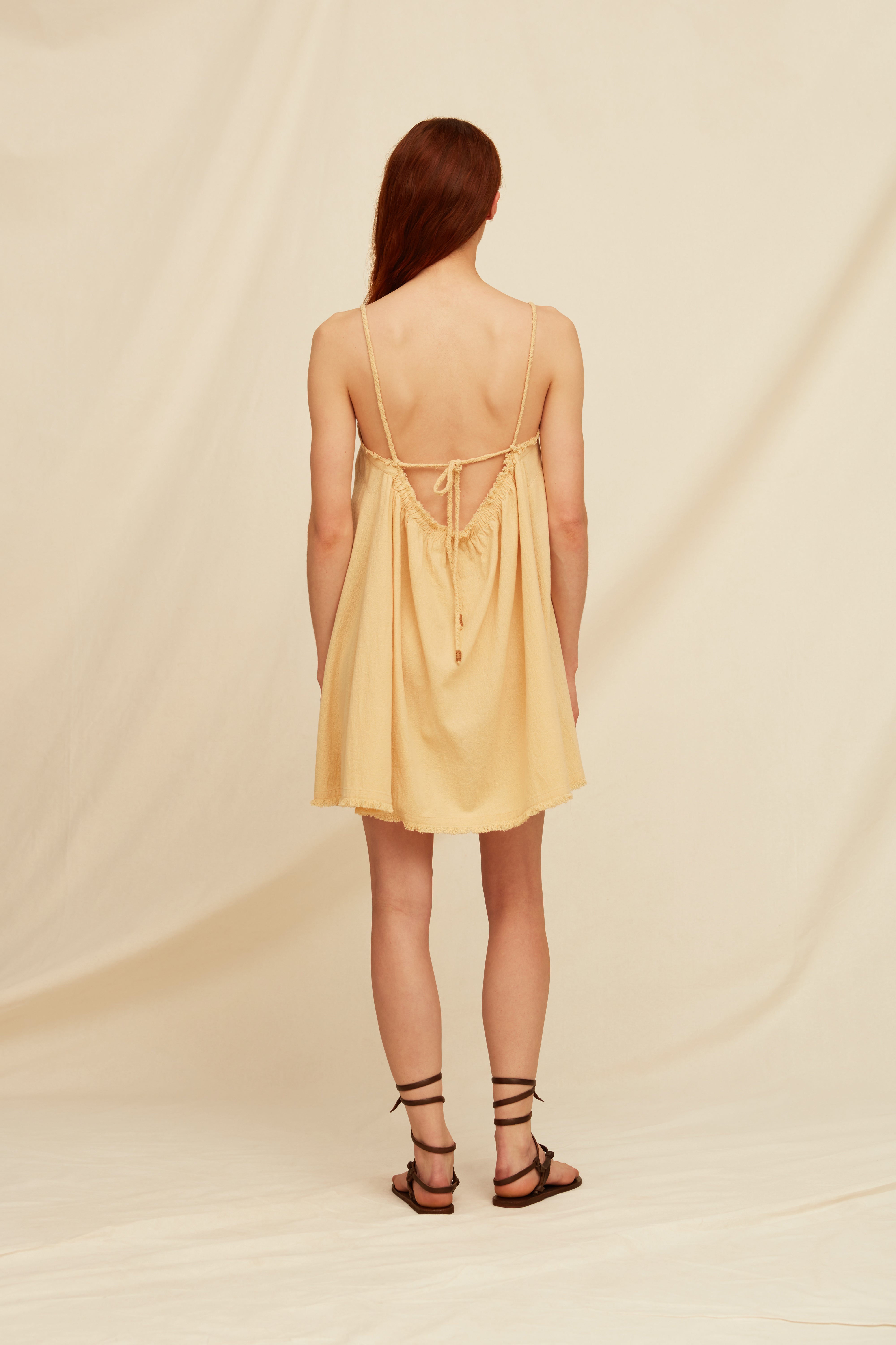Jaalij Dress Artisanal Cotton - Straw