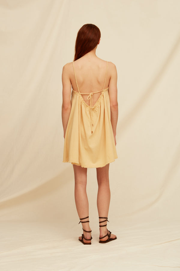 Jaalij Dress Artisanal Cotton - Straw