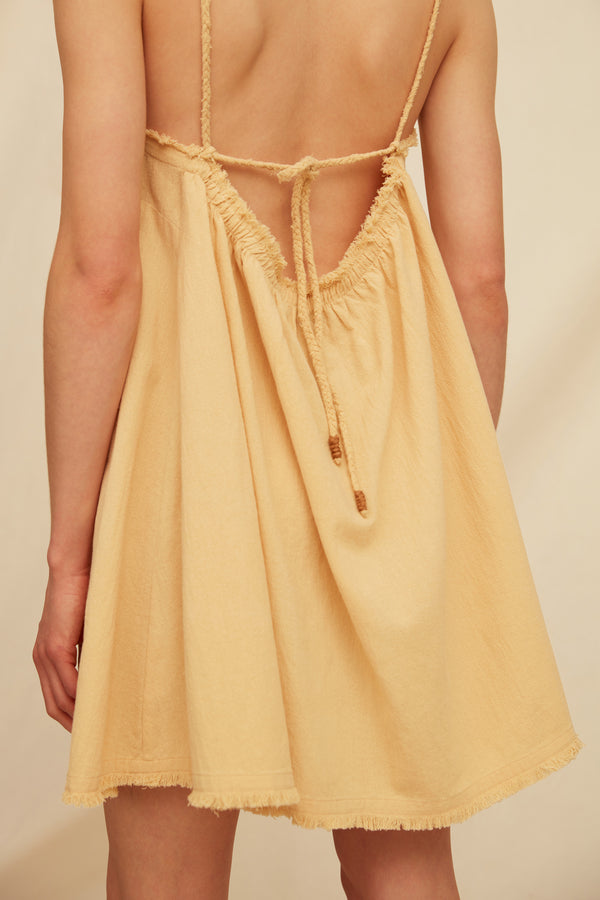 Jaalij Dress Artisanal Cotton - Straw