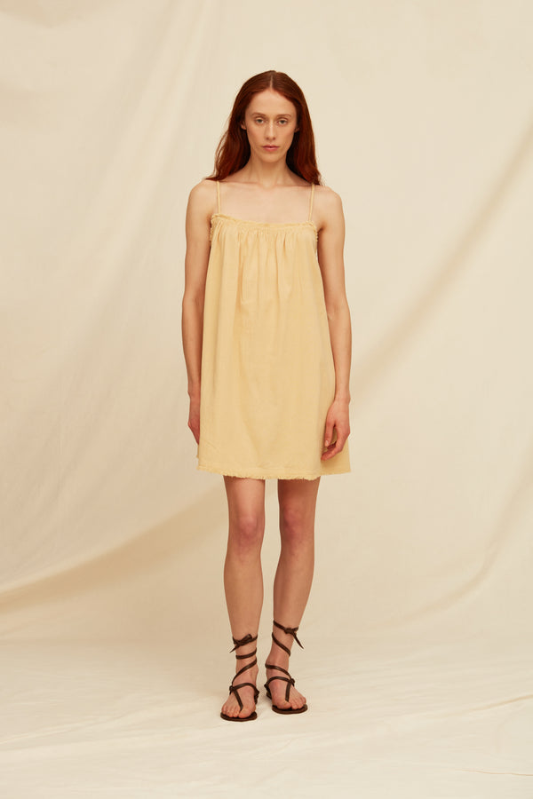 Jaalij Dress Artisanal Cotton - Straw