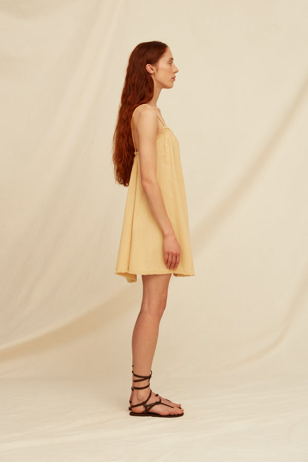 Jaalij Dress Artisanal Cotton - Straw