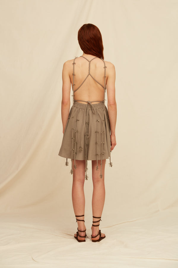 Jalate Mini Dress Artisanal Cotton - Iron