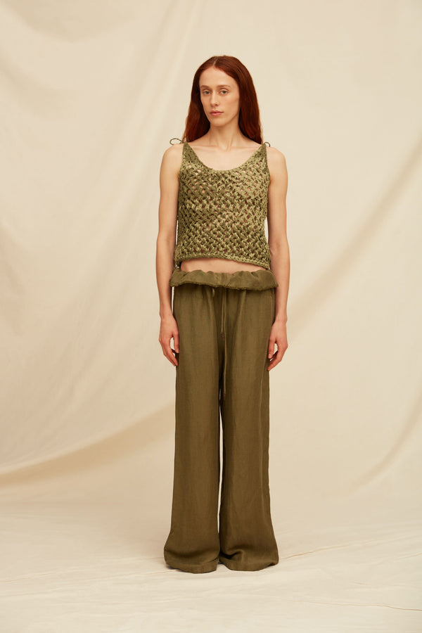 Jolche Top Cotton Voile - Olive / Sage Green
