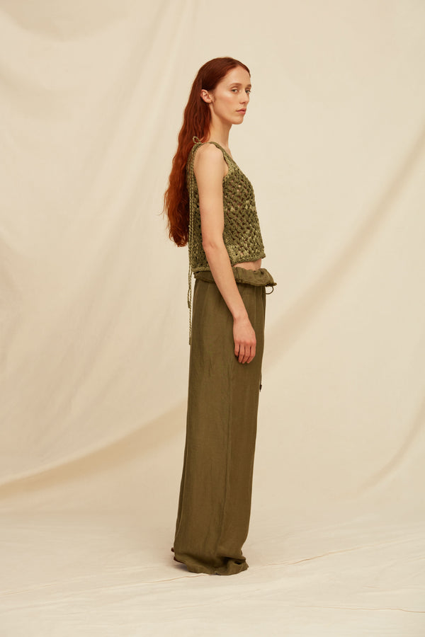Jolche Top Cotton Voile - Olive / Sage Green
