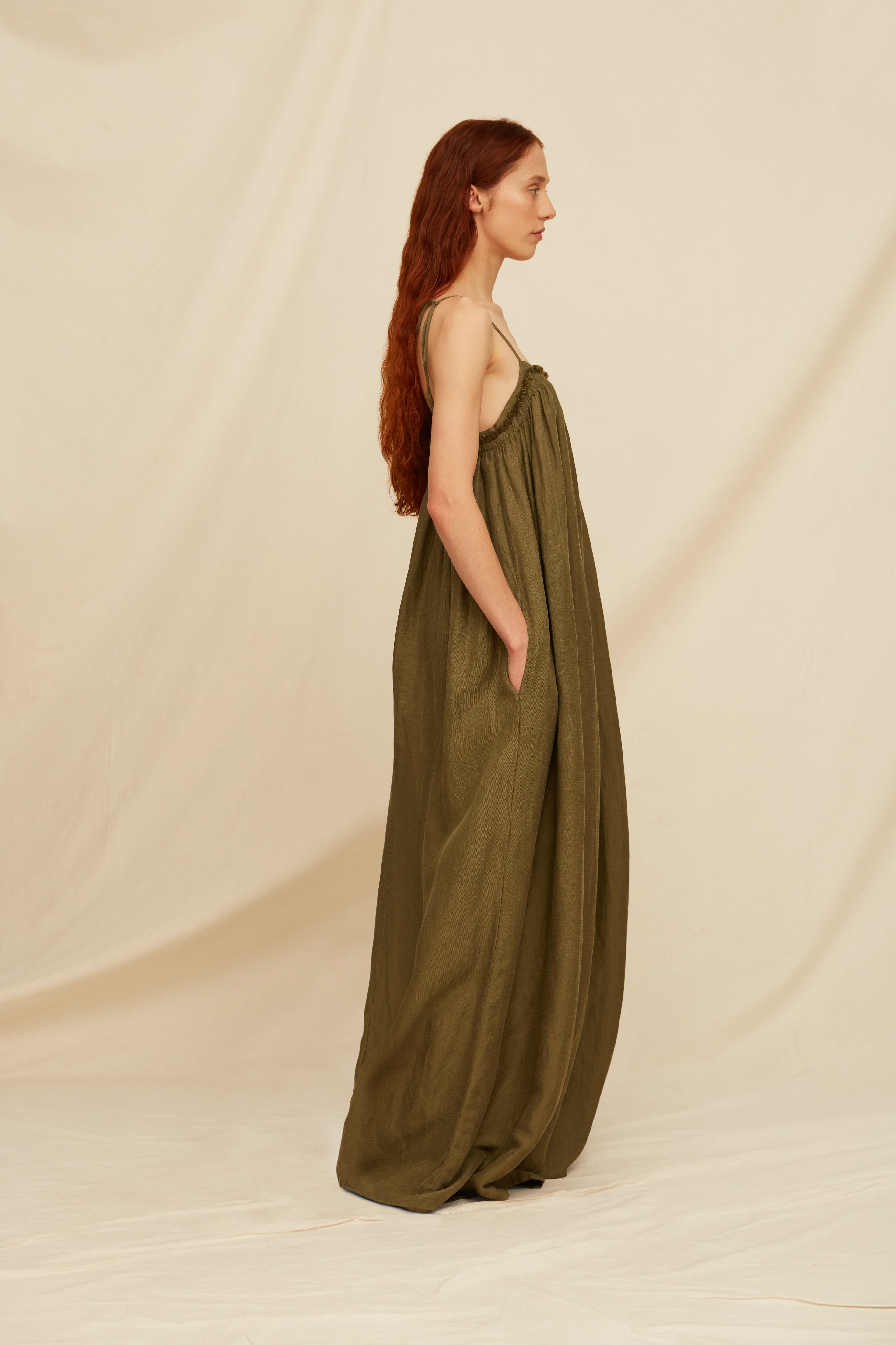 KANKANAL DRESS - OLIVE