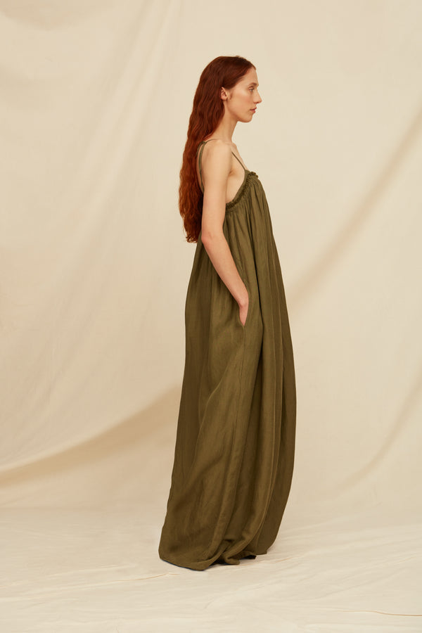 Kankanal Dress - Olive