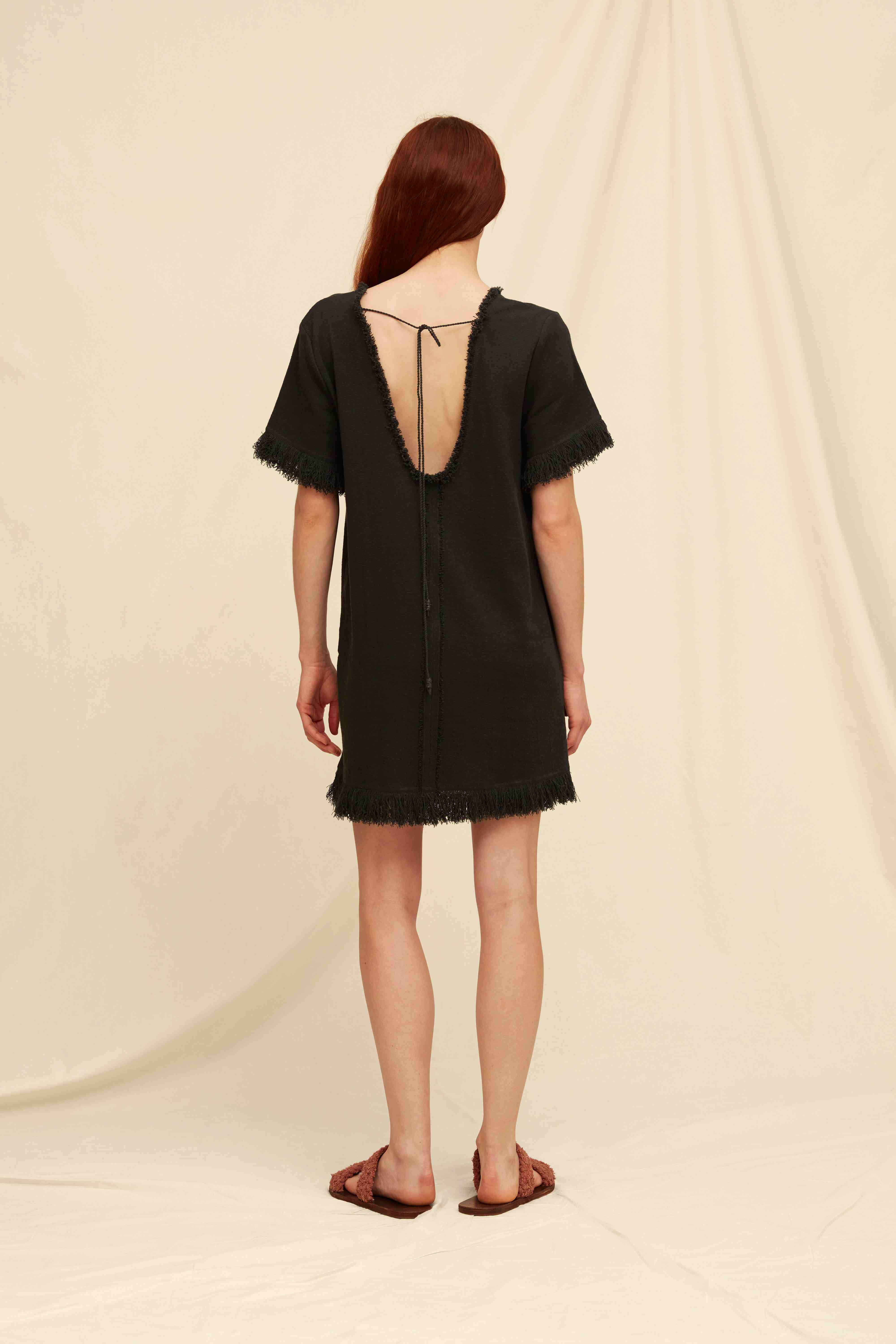 Kantsak Mini Dress Cotton Jute - Black