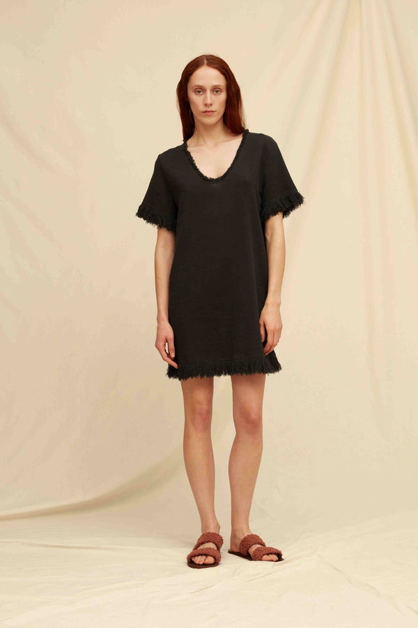 Kantsak Mini Dress Cotton Jute - Black
