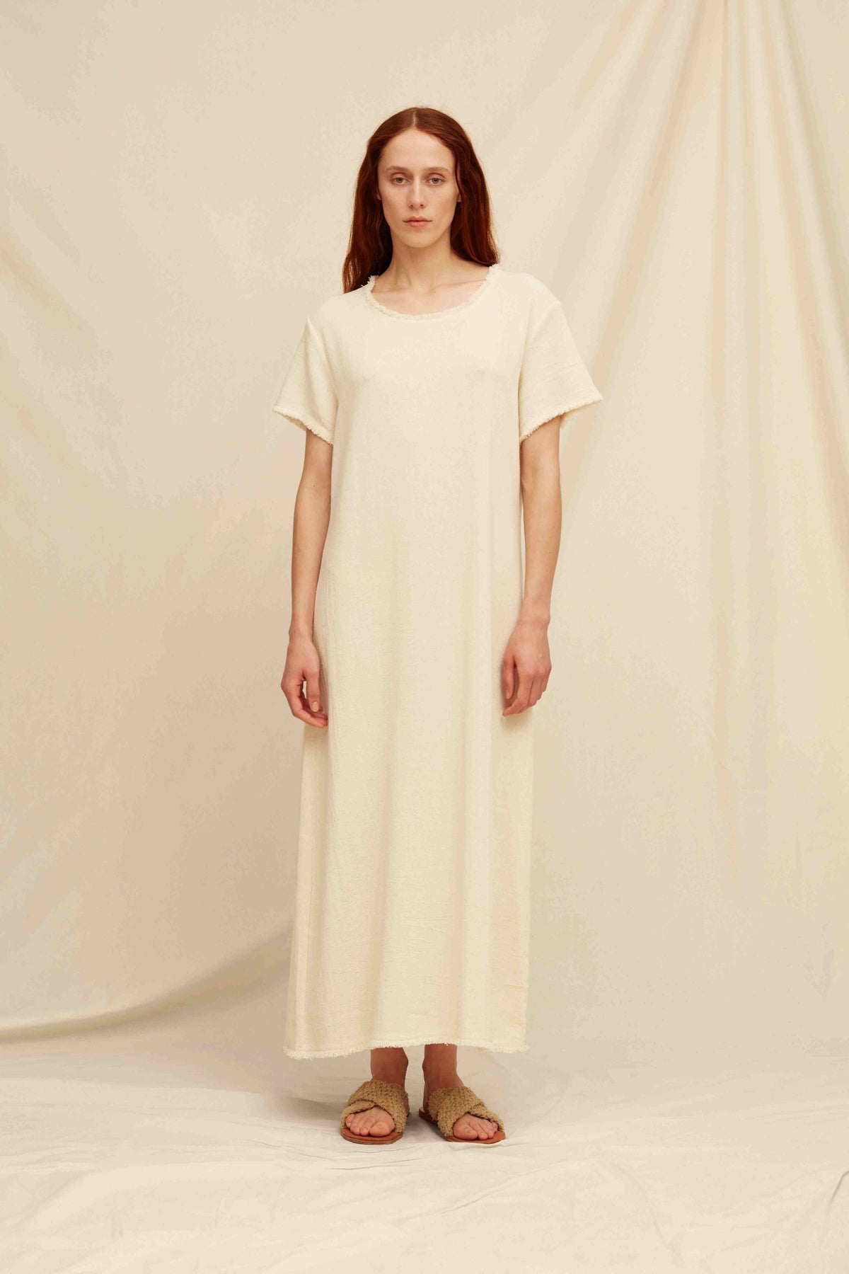 Caravana Women's Maxi Dress Cotton Jute Natural L/XL