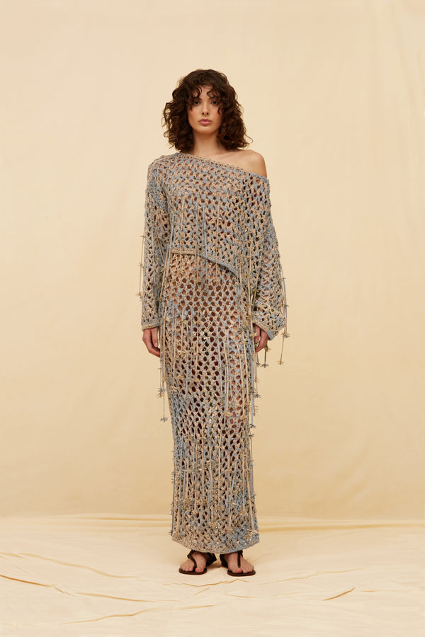 Kilim Top Cotton Voile - Iron / Sepia