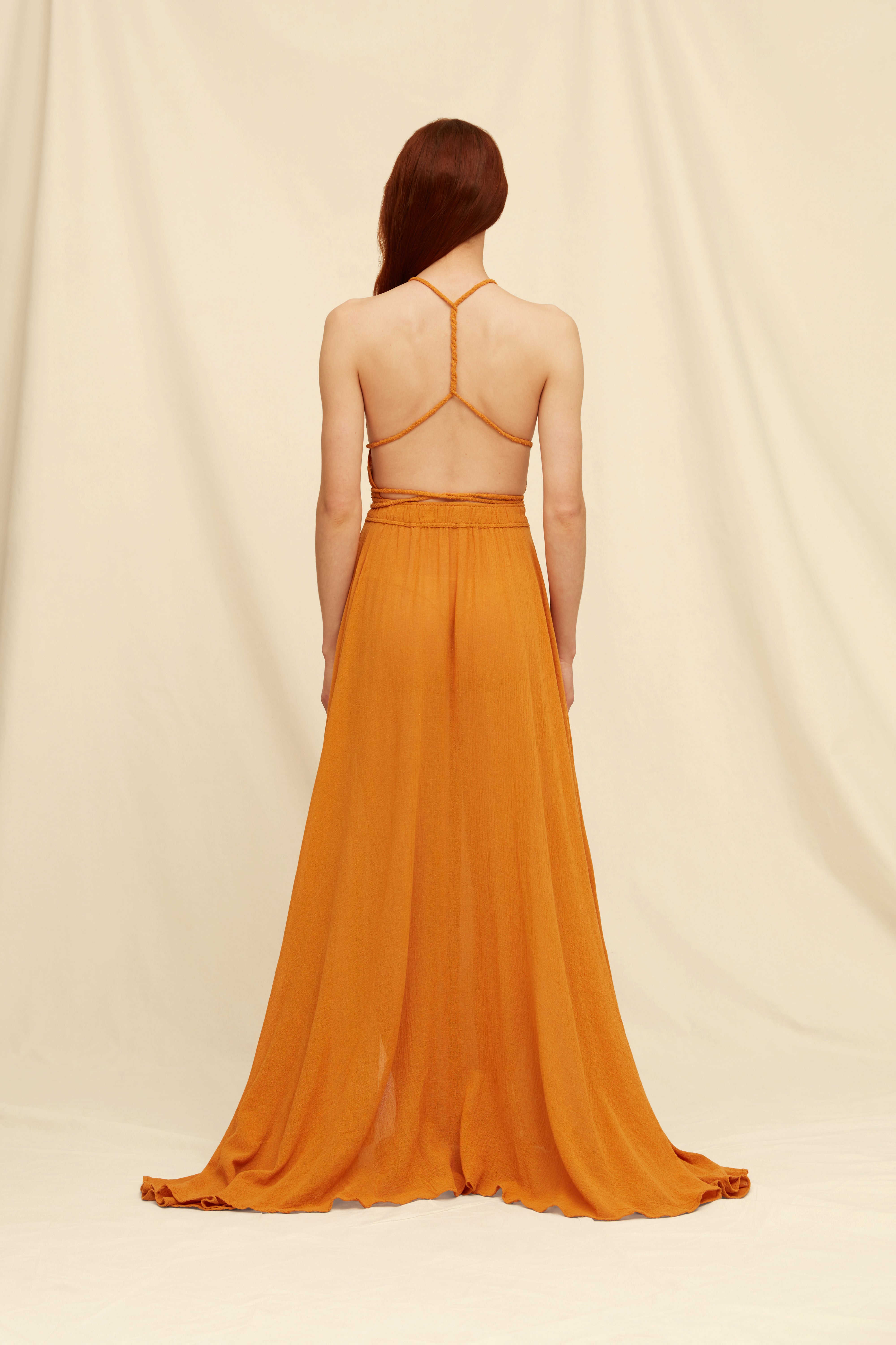 Kimi Dress Cotton Gauze - Burnt Orange