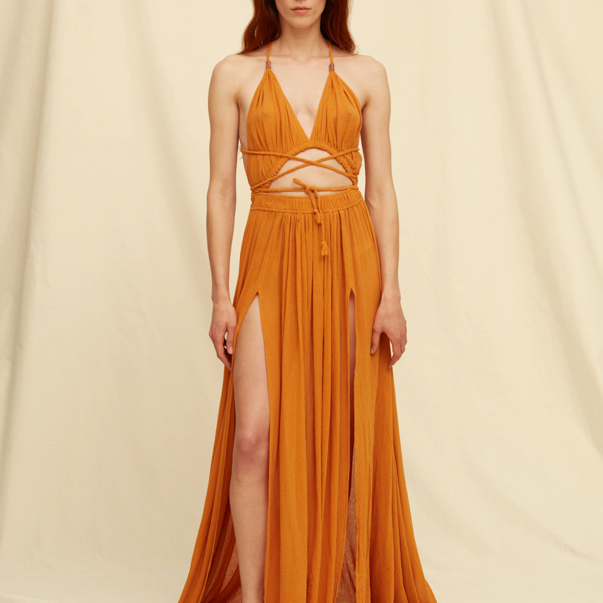 Caravana Kimi Dress Burnt Orange One Size Made In Mexico