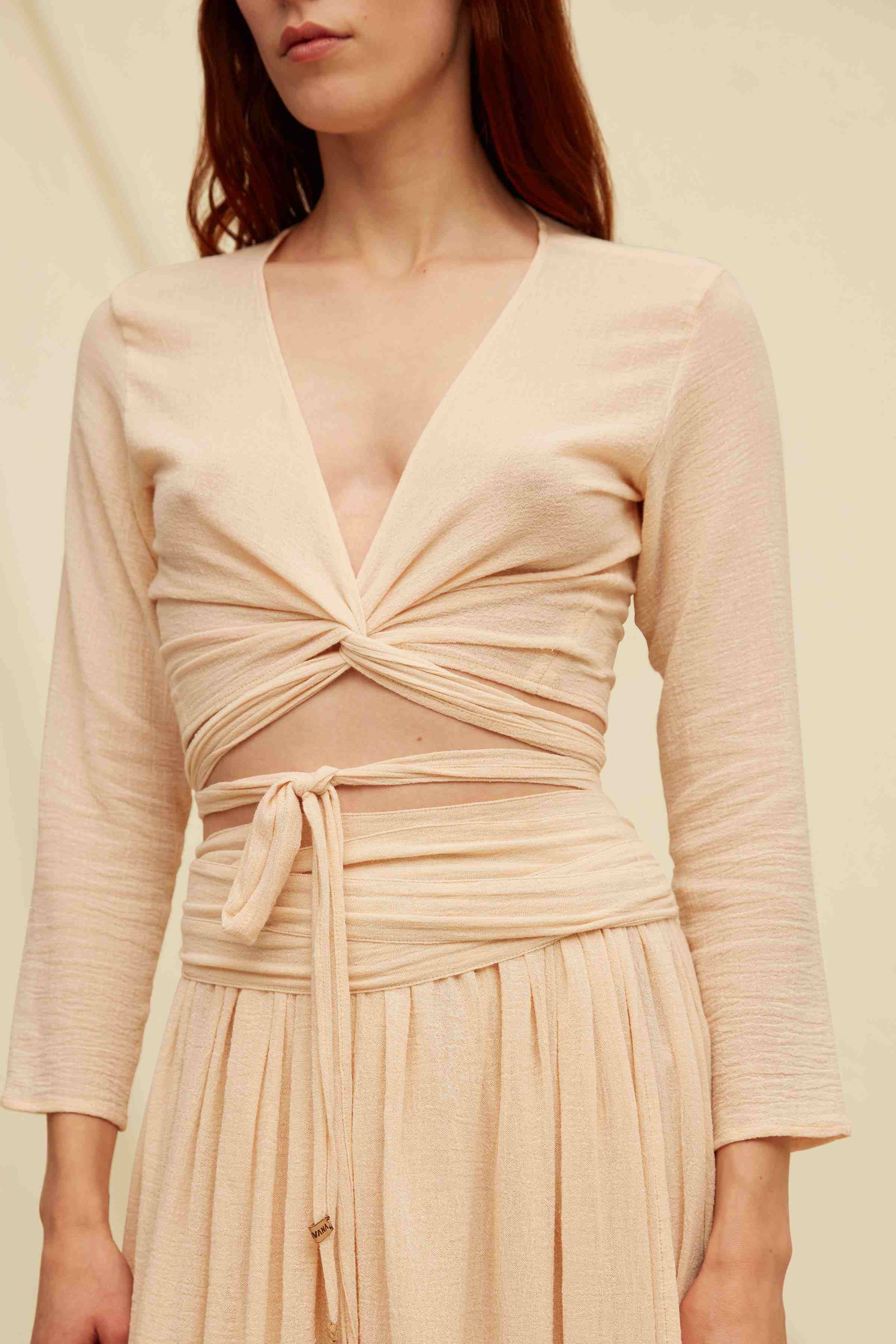 Lahun Top Cotton Gauze - Shell Pink